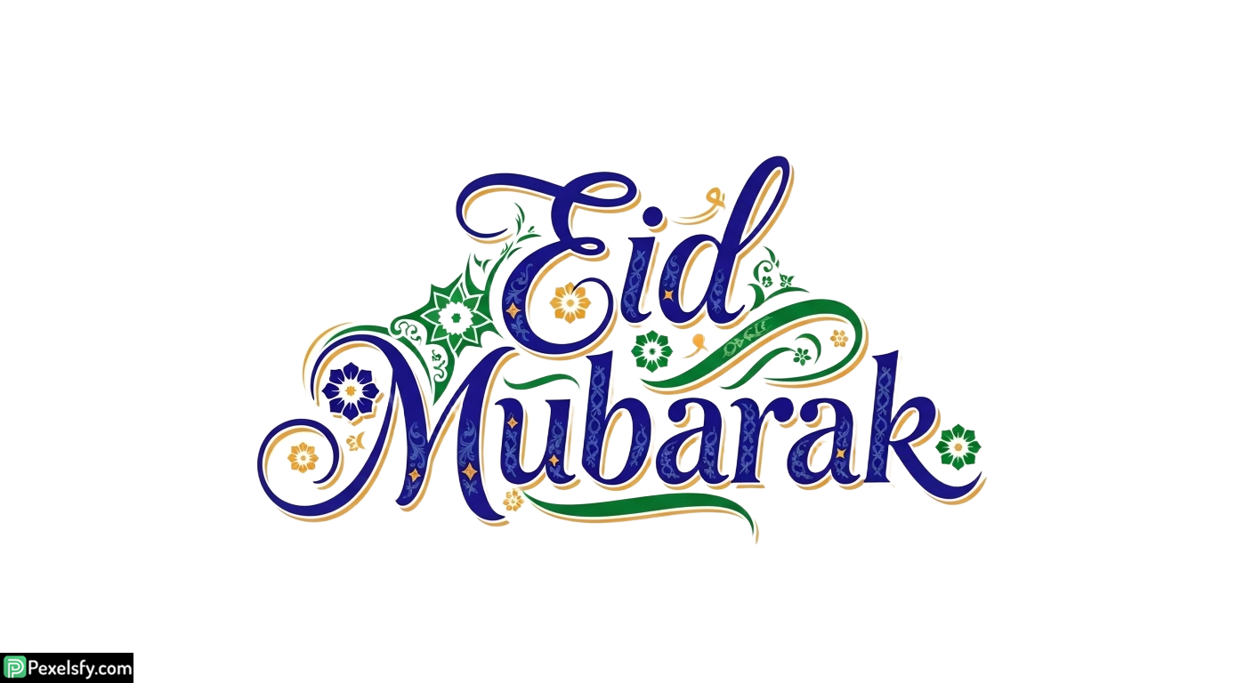 Eid Mubarak Calligraphy Design isolated on transparent background (13)