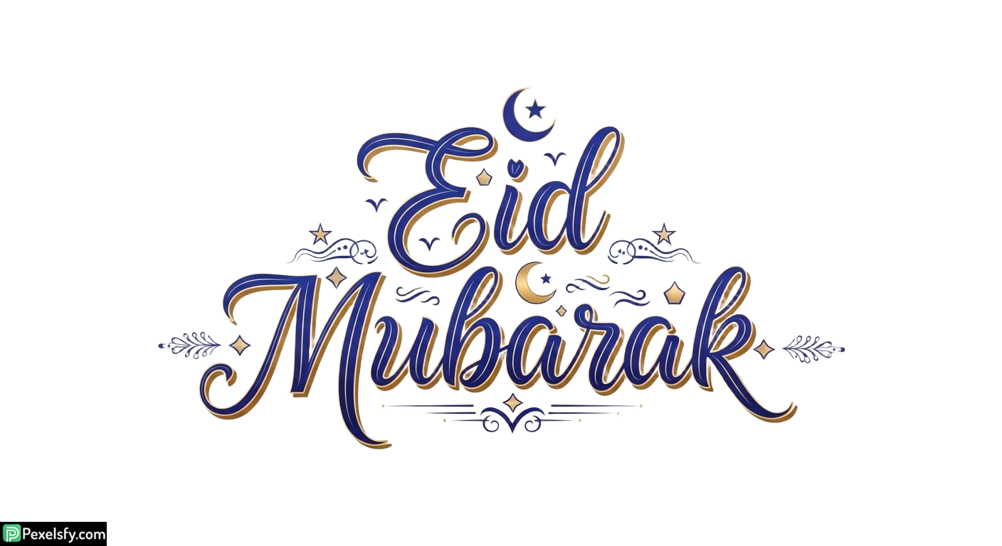 Eid Mubarak Calligraphy Design isolated on transparent background (25)