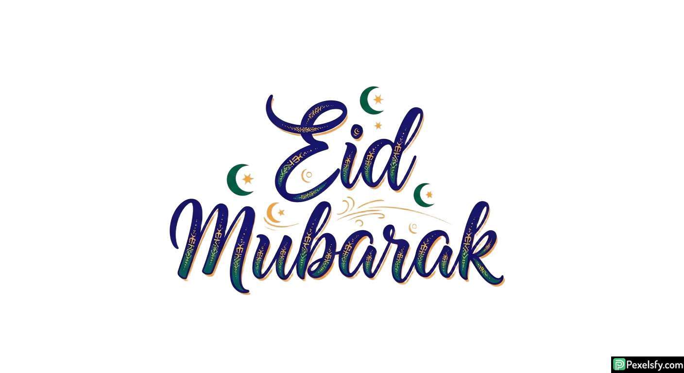 Eid Mubarak Calligraphy Design isolated on transparent background (39)