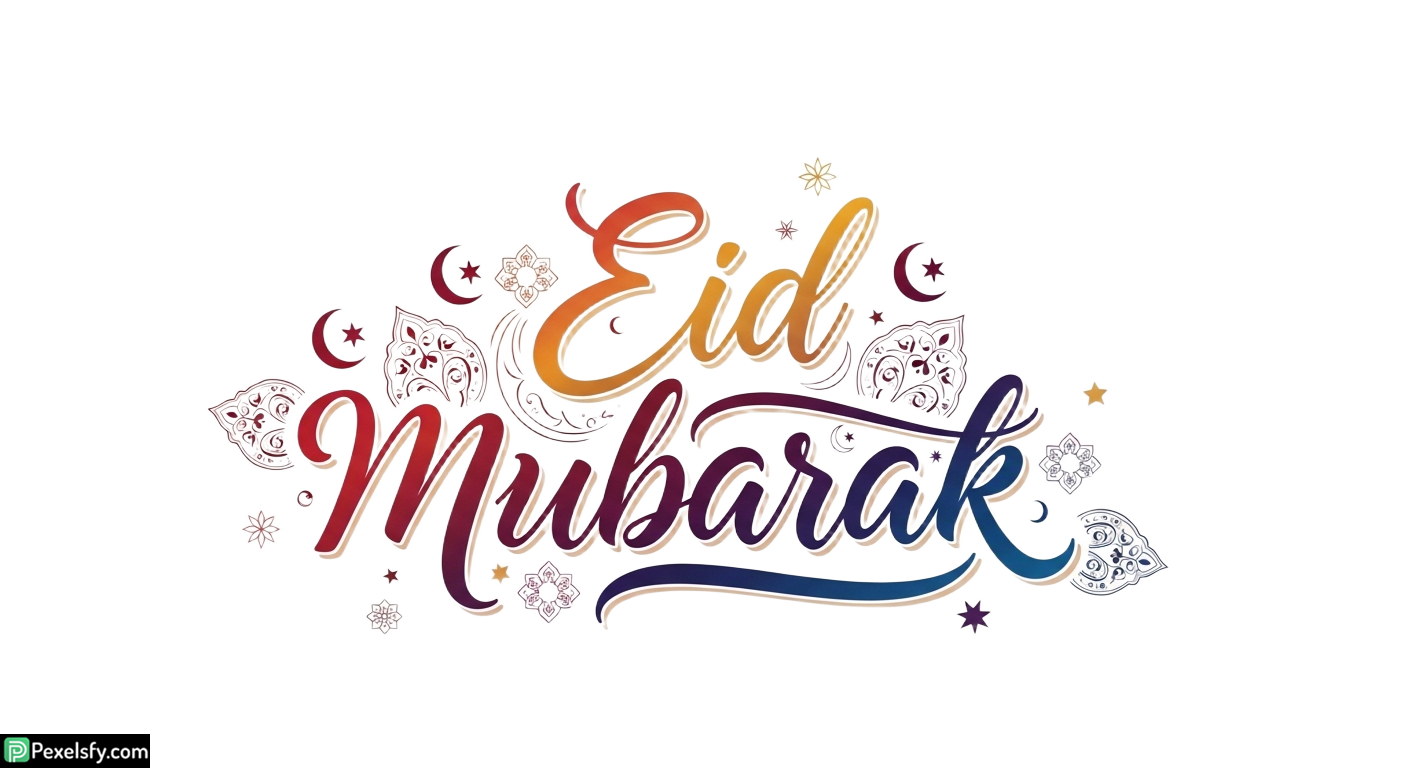 Eid Mubarak Calligraphy Design isolated on transparent background (6)