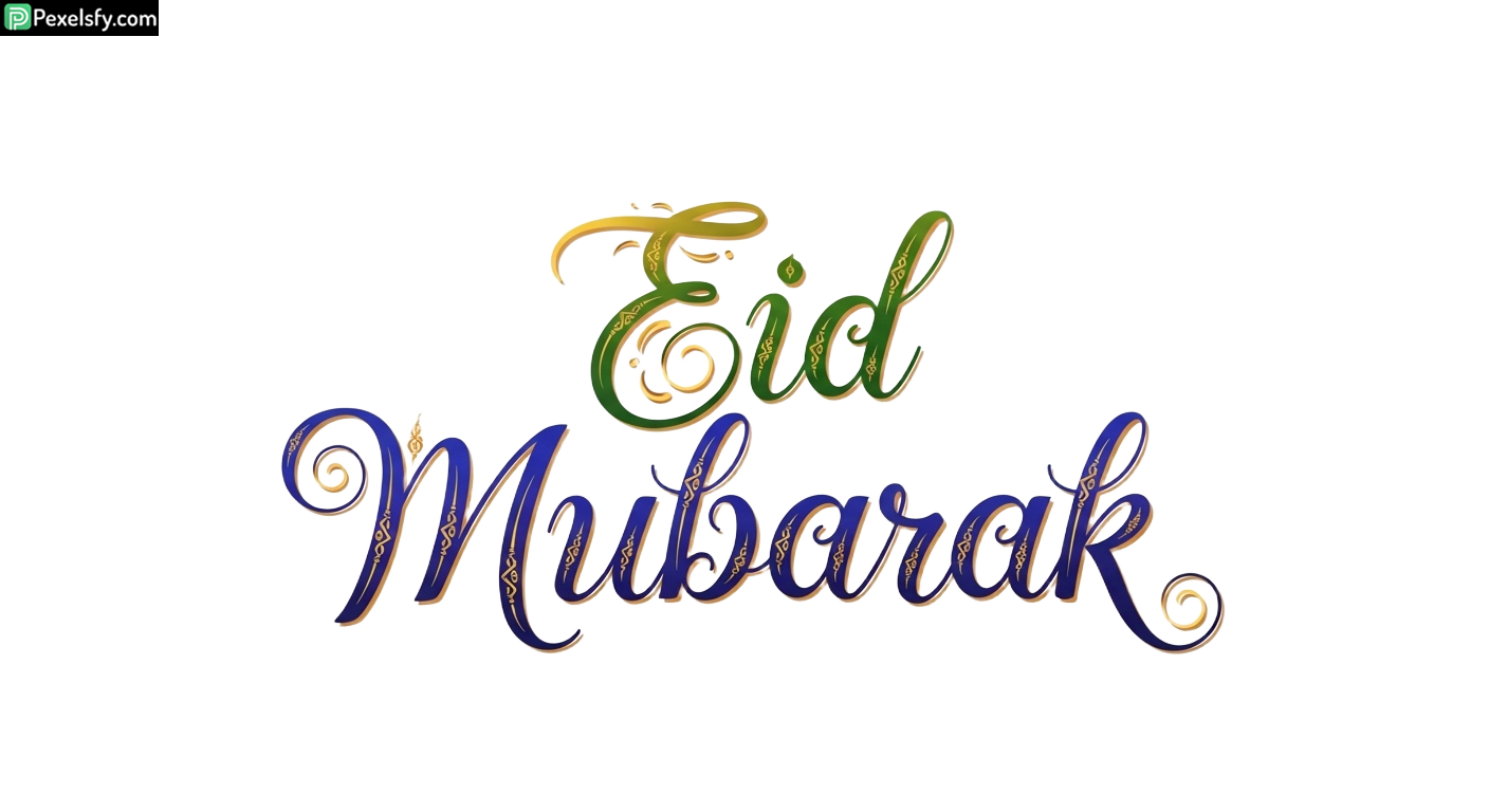 Eid Mubarak Calligraphy isolated on transparent background (13)