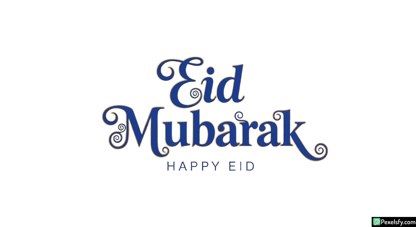 Eid Mubarak Calligraphy isolated on transparent background (35)