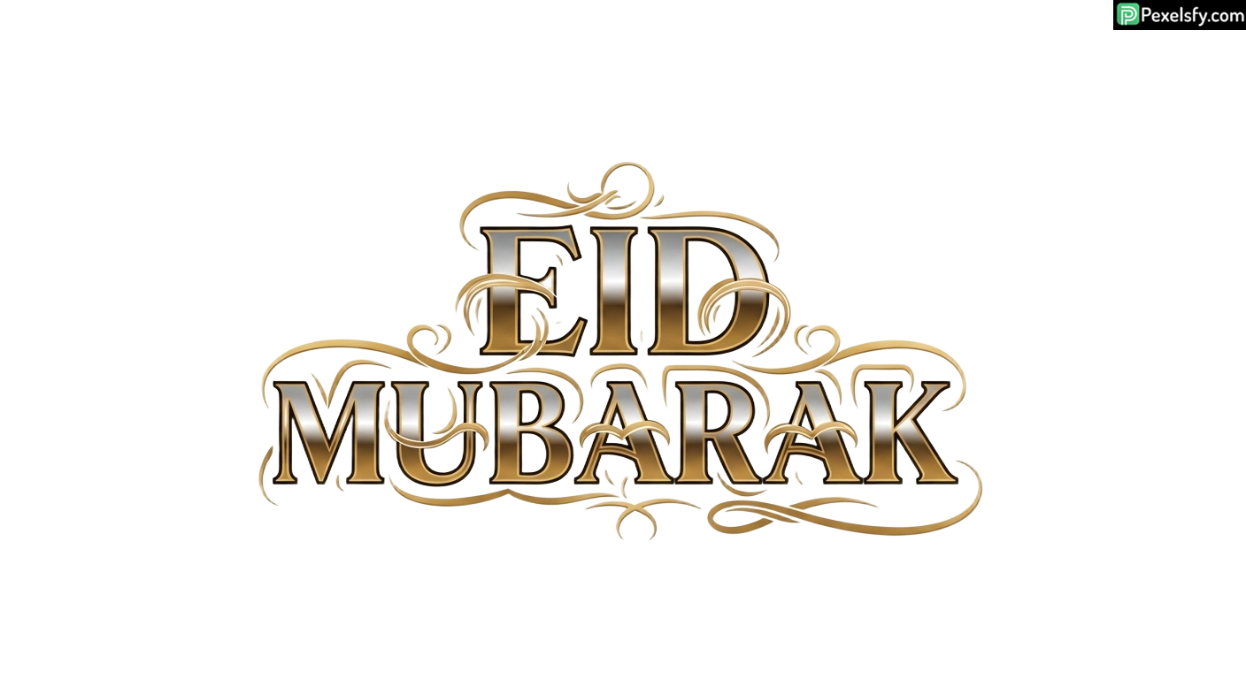 Eid Mubarak Calligraphy isolated on transparent background (36)