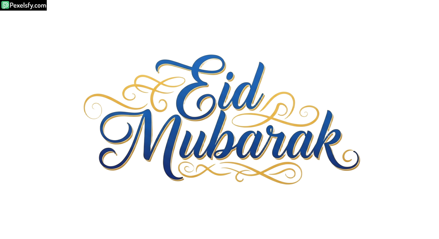 Eid Mubarak Calligraphy isolated on transparent background (38)