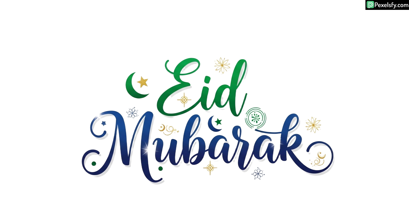 Eid Mubarak Calligraphy isolated on transparent background (39)