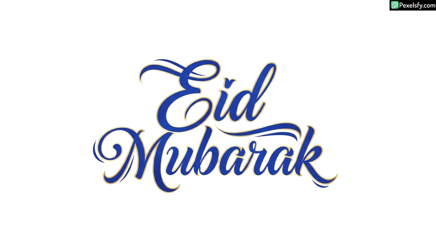Eid Mubarak Calligraphy isolated on transparent background (5)