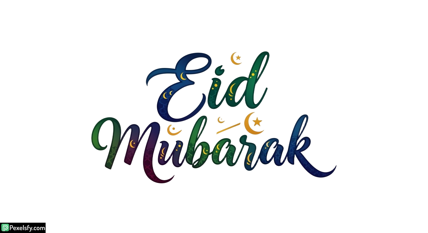 Eid Mubarak Calligraphy isolated on transparent background (50)