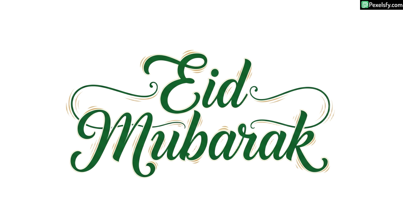 Eid Mubarak Calligraphy isolated on transparent background (52)