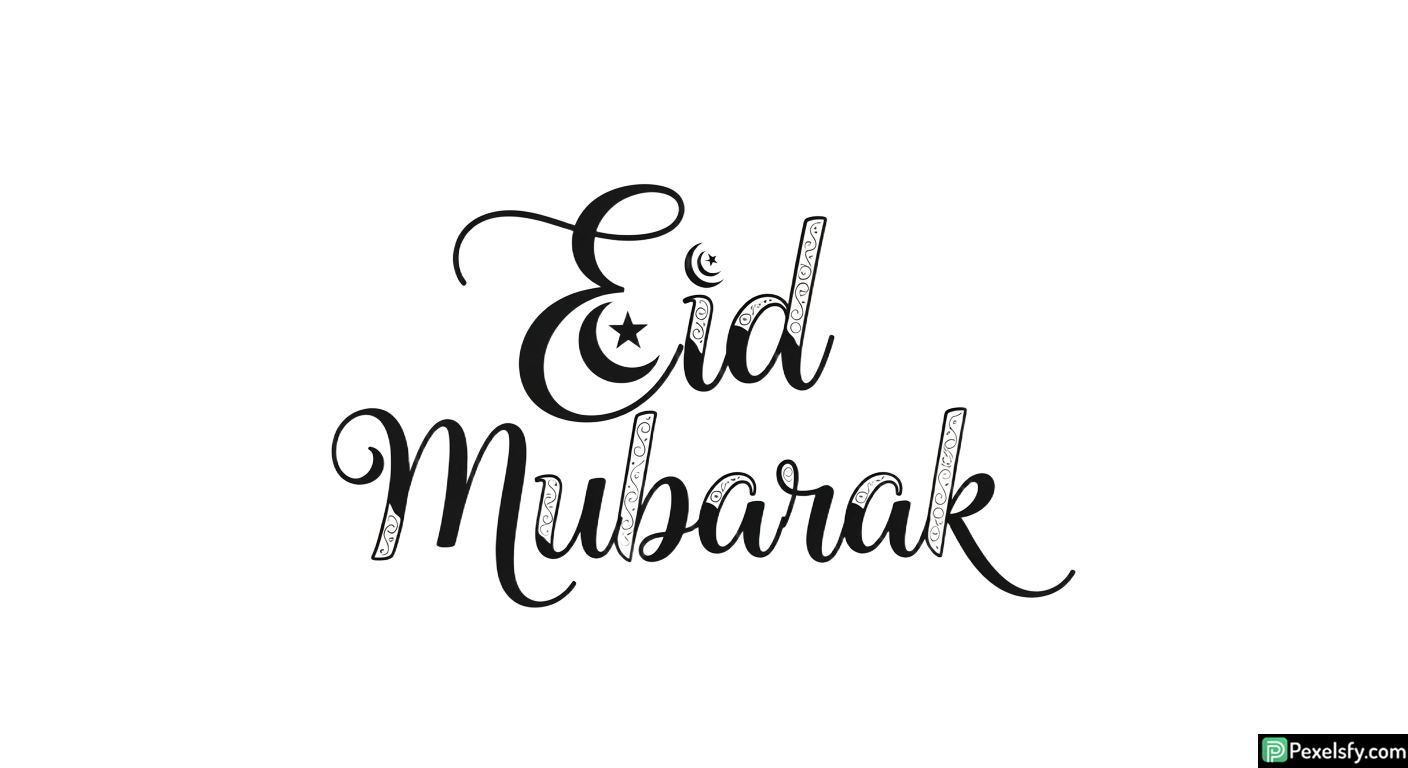 Eid Mubarak Calligraphy isolated on transparent background (63)