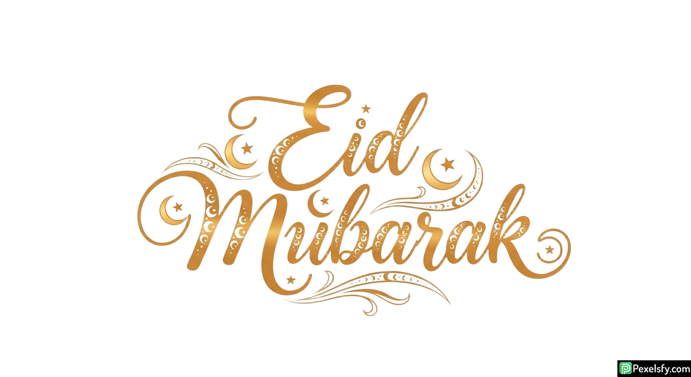 Eid Mubarak Calligraphy isolated on transparent background (64)