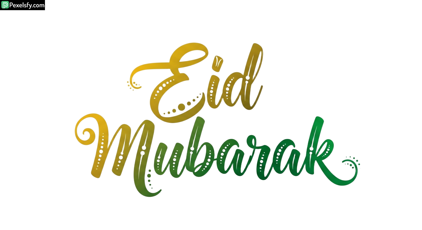 Eid Mubarak Calligraphy isolated on transparent background (69)
