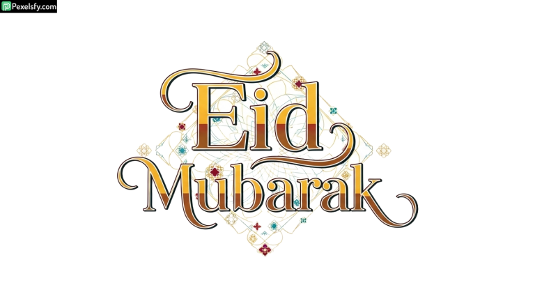 Eid Mubarak Calligraphy isolated on transparent background (7)