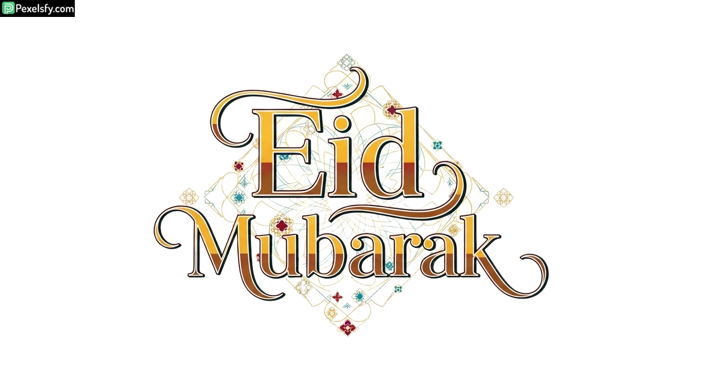 Eid Mubarak Calligraphy isolated on transparent background (7)
