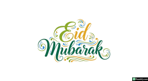 Eid Mubarak Calligraphy isolated on transparent background (75)