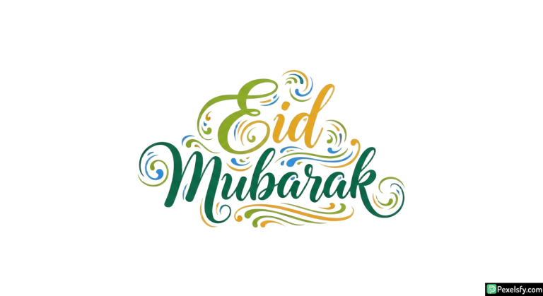 Eid Mubarak Calligraphy isolated on transparent background (75)