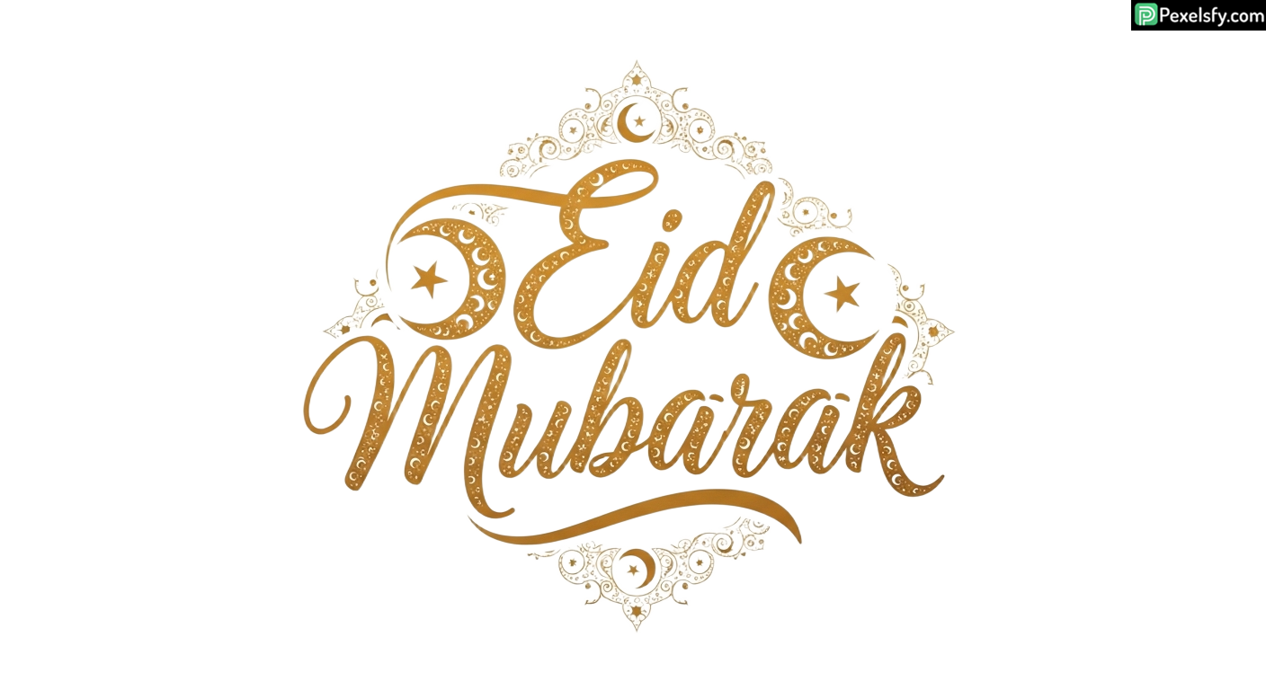 Eid Mubarak Calligraphy isolated on transparent background (80)