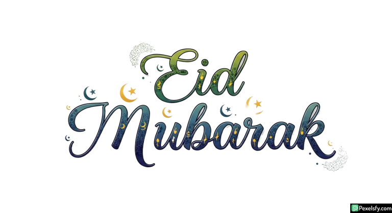 Eid Mubarak Calligraphy isolated on transparent background (9)