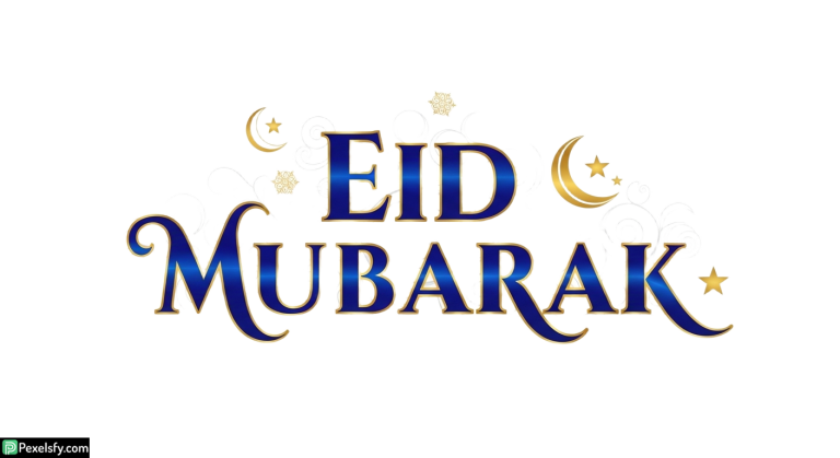 Eid Mubarak Calligraphy with Celestial Elements isolated on transparent background