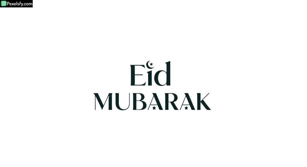 Eid Mubarak Typography isolated on transparent background (4)