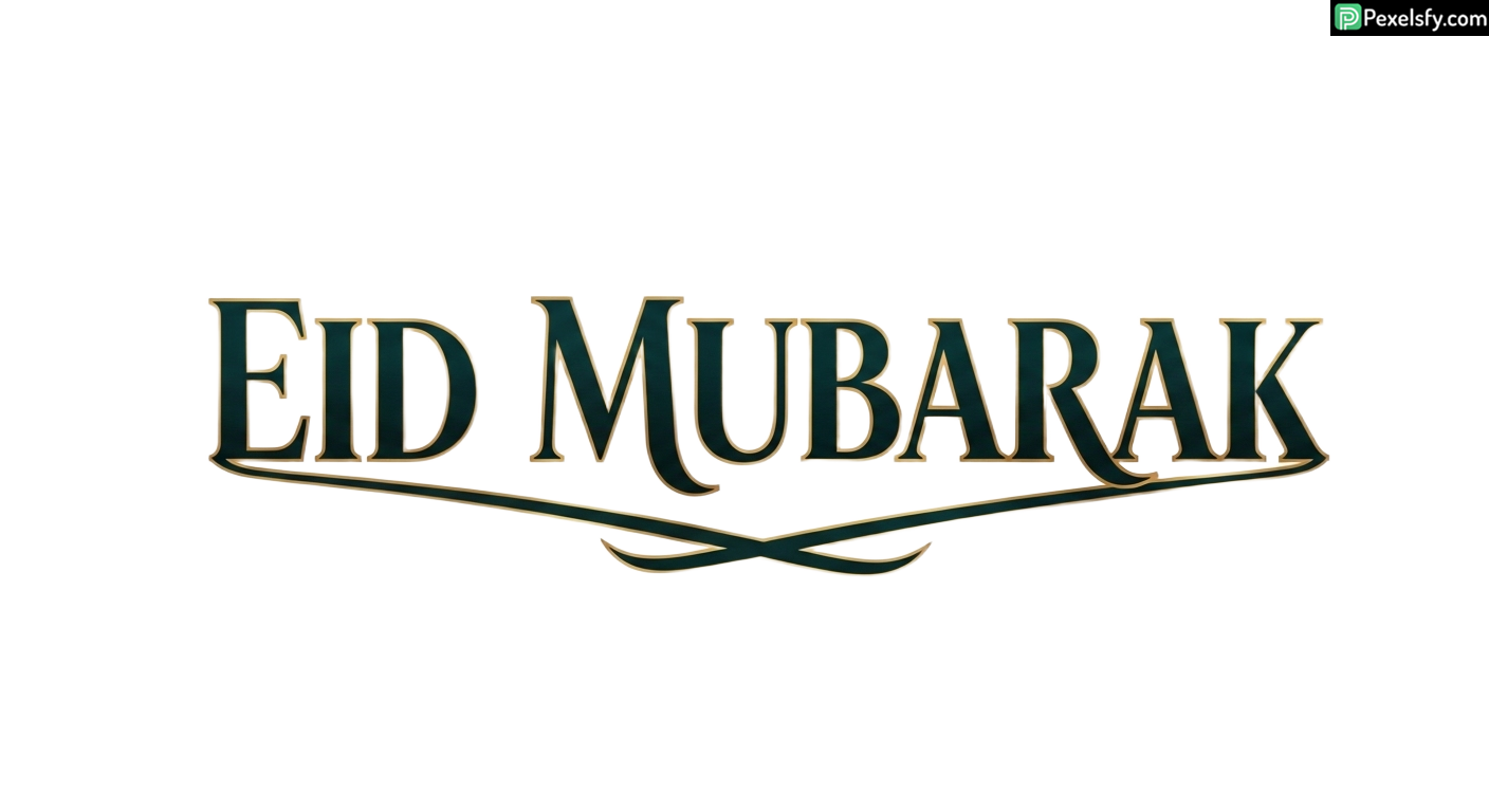 Eid Mubarak calligraphy design isolated on transparent background (1)