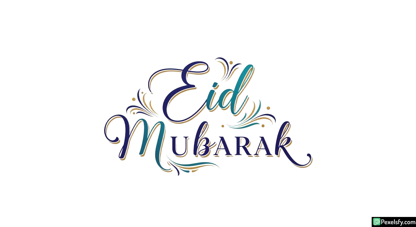 Eid Mubarak calligraphy design isolated on transparent background (12)