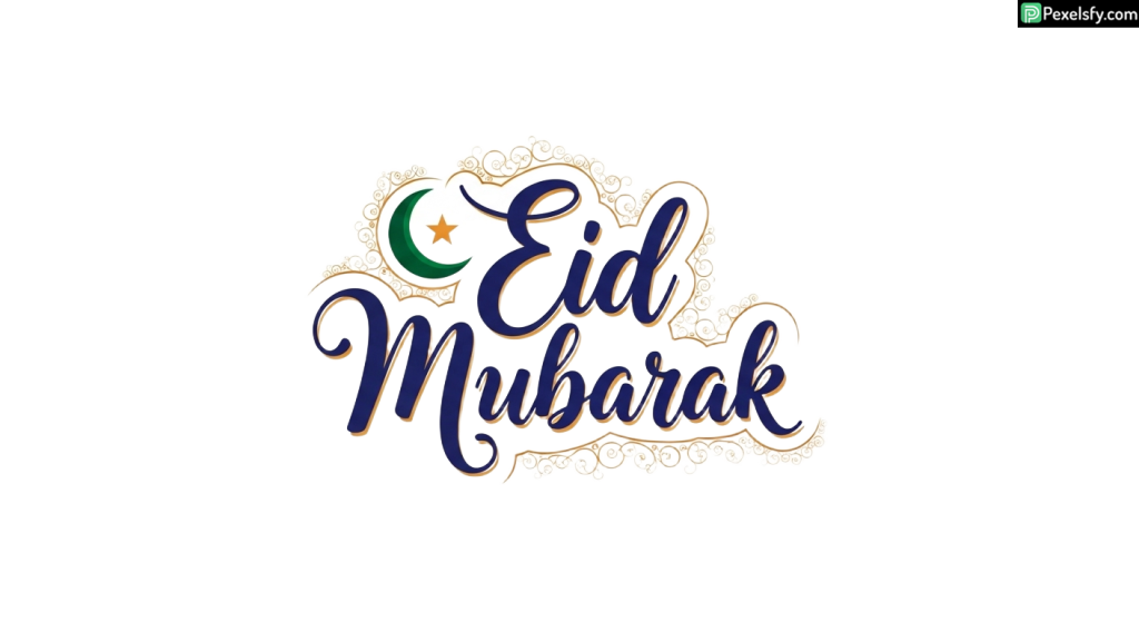 Eid Mubarak calligraphy design isolated on transparent background (2)