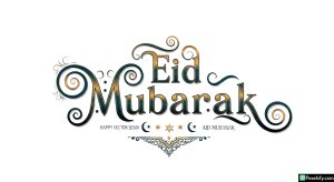Eid Mubarak calligraphy design isolated on transparent background