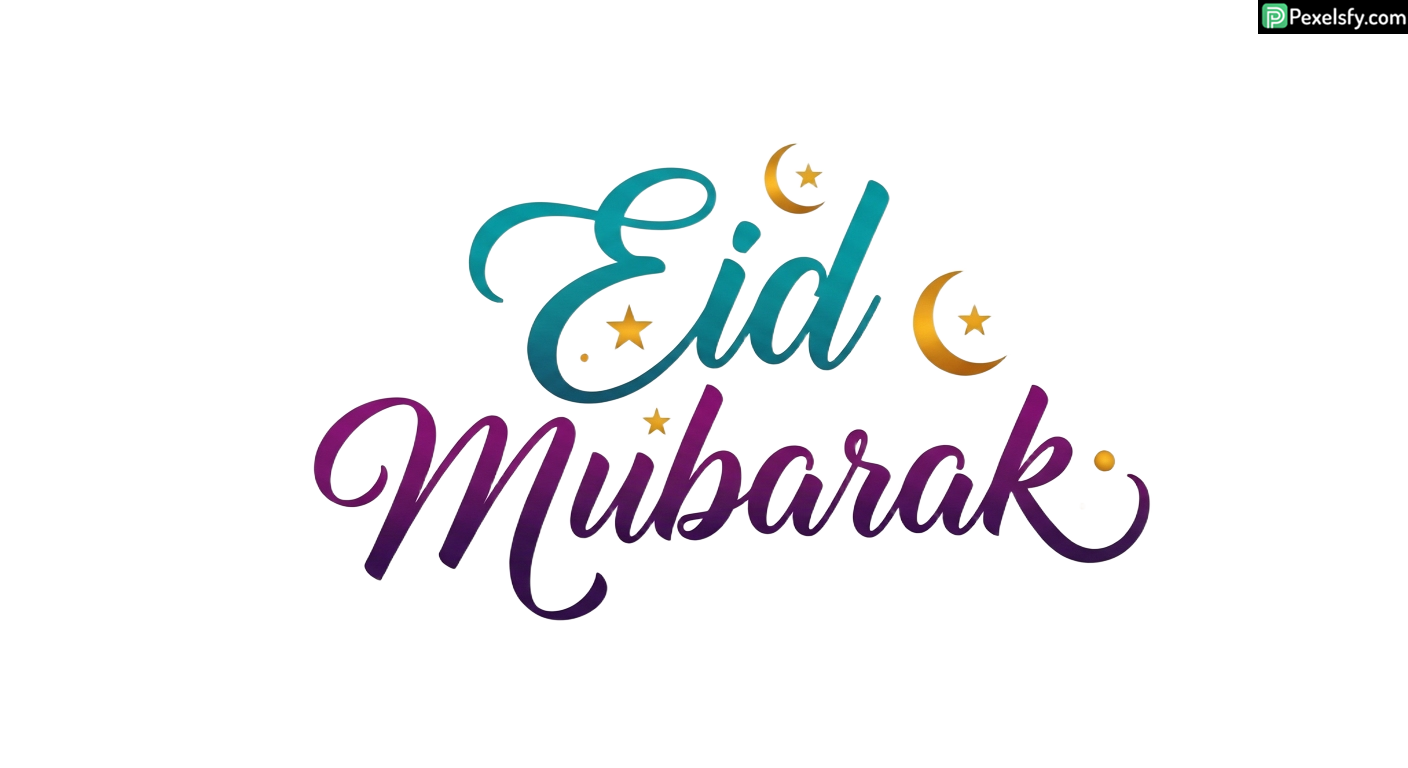 Eid Mubarak calligraphy greeting isolated on transparent background (1)