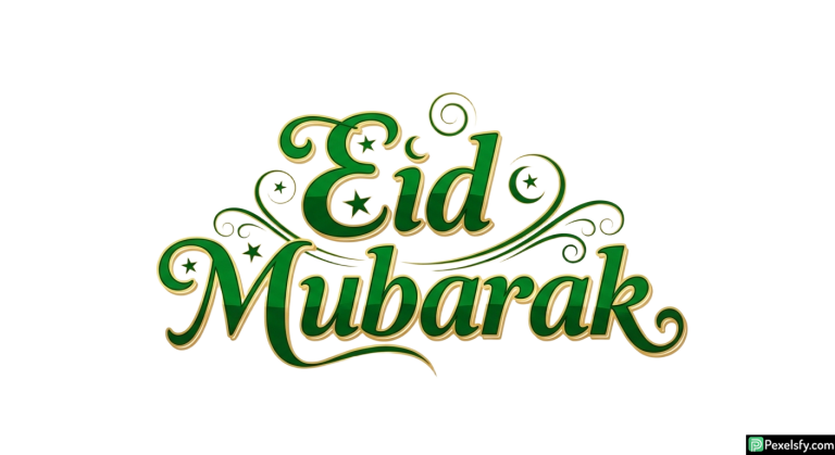 Eid Mubarak calligraphy greeting isolated on transparent background (11)