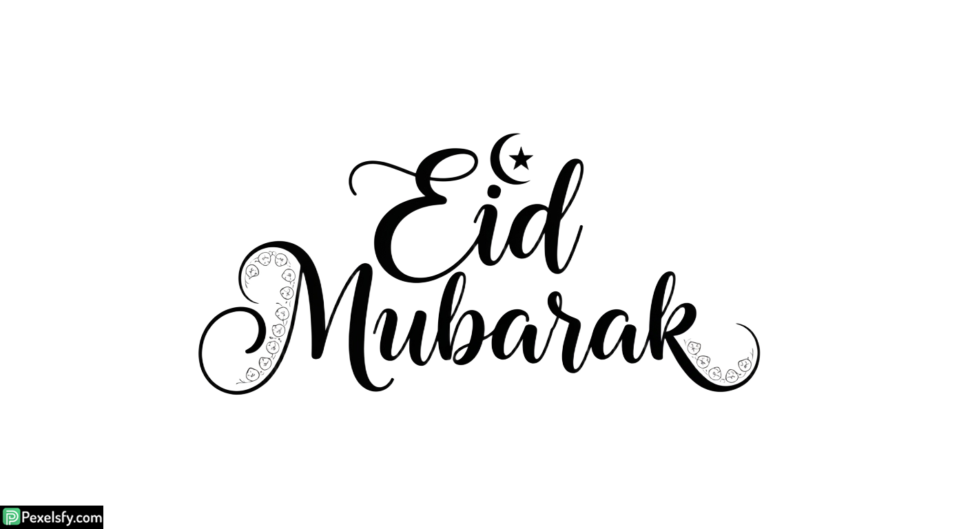 Eid Mubarak calligraphy greeting isolated on transparent background (14)