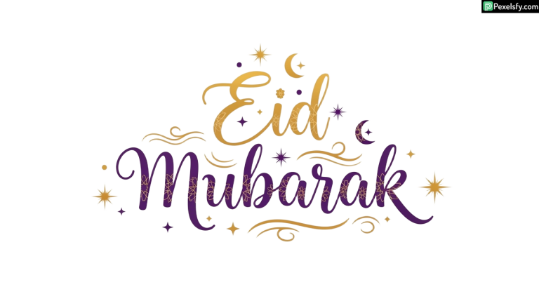Eid Mubarak calligraphy greeting isolated on transparent background (2)