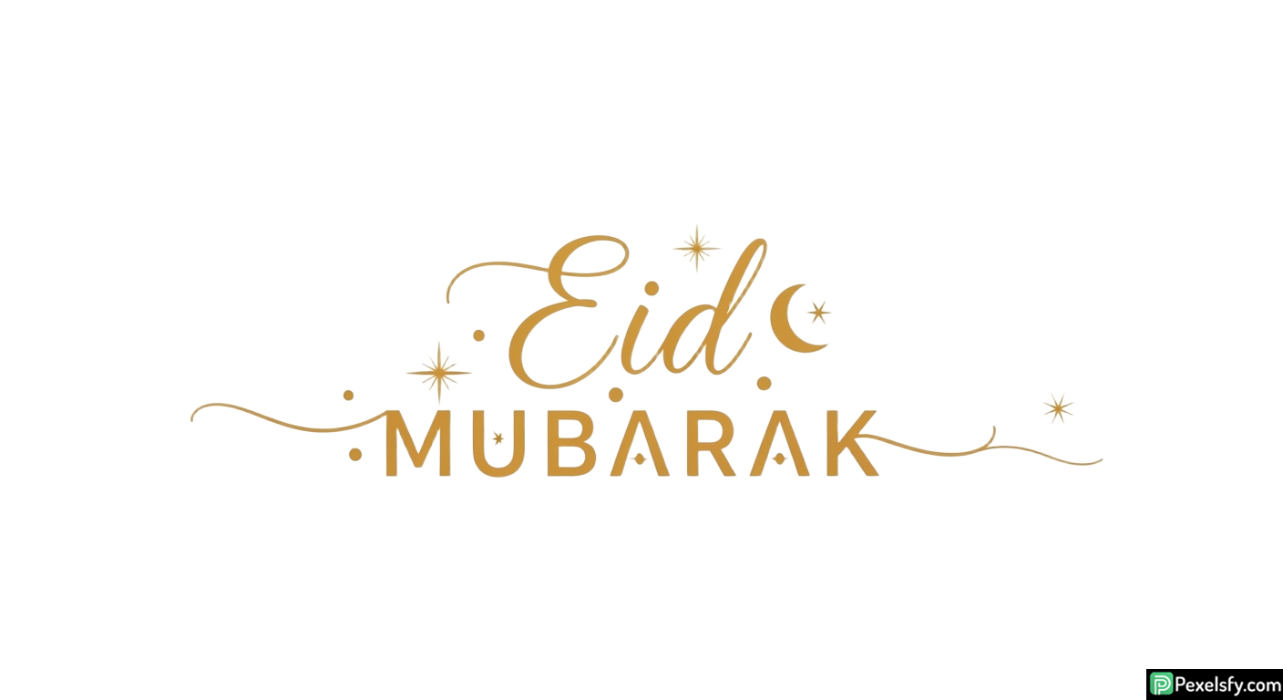 Eid Mubarak calligraphy greeting isolated on transparent background (21)