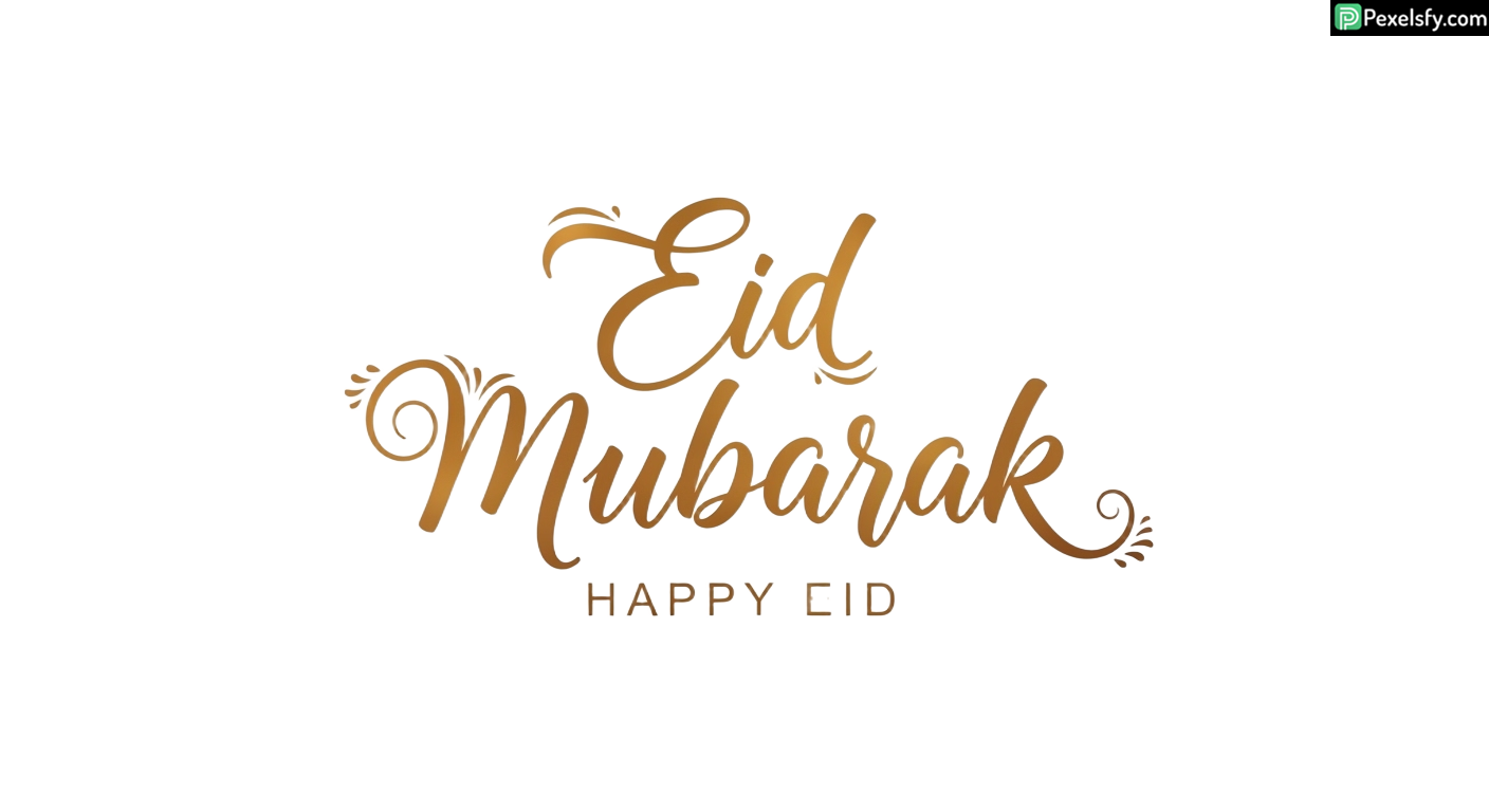 Eid Mubarak calligraphy greeting isolated on transparent background (3)