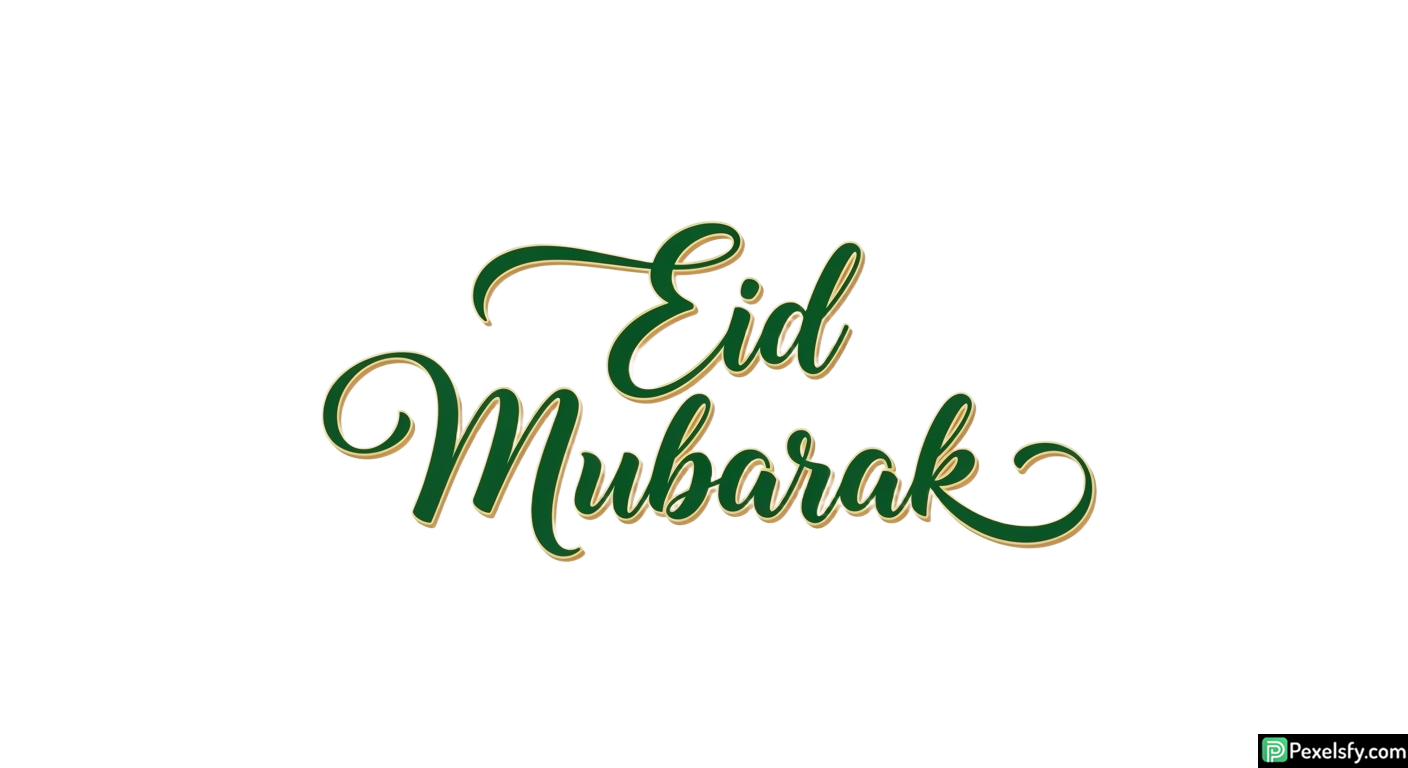 Eid Mubarak calligraphy greeting isolated on transparent background (35)