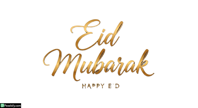 Eid Mubarak calligraphy greeting isolated on transparent background (37)