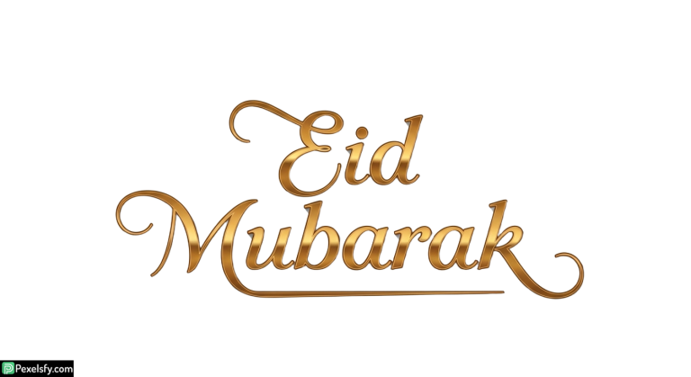 Eid Mubarak calligraphy greeting isolated on transparent background (4)