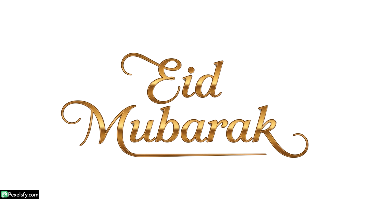 Eid Mubarak calligraphy greeting isolated on transparent background (4)