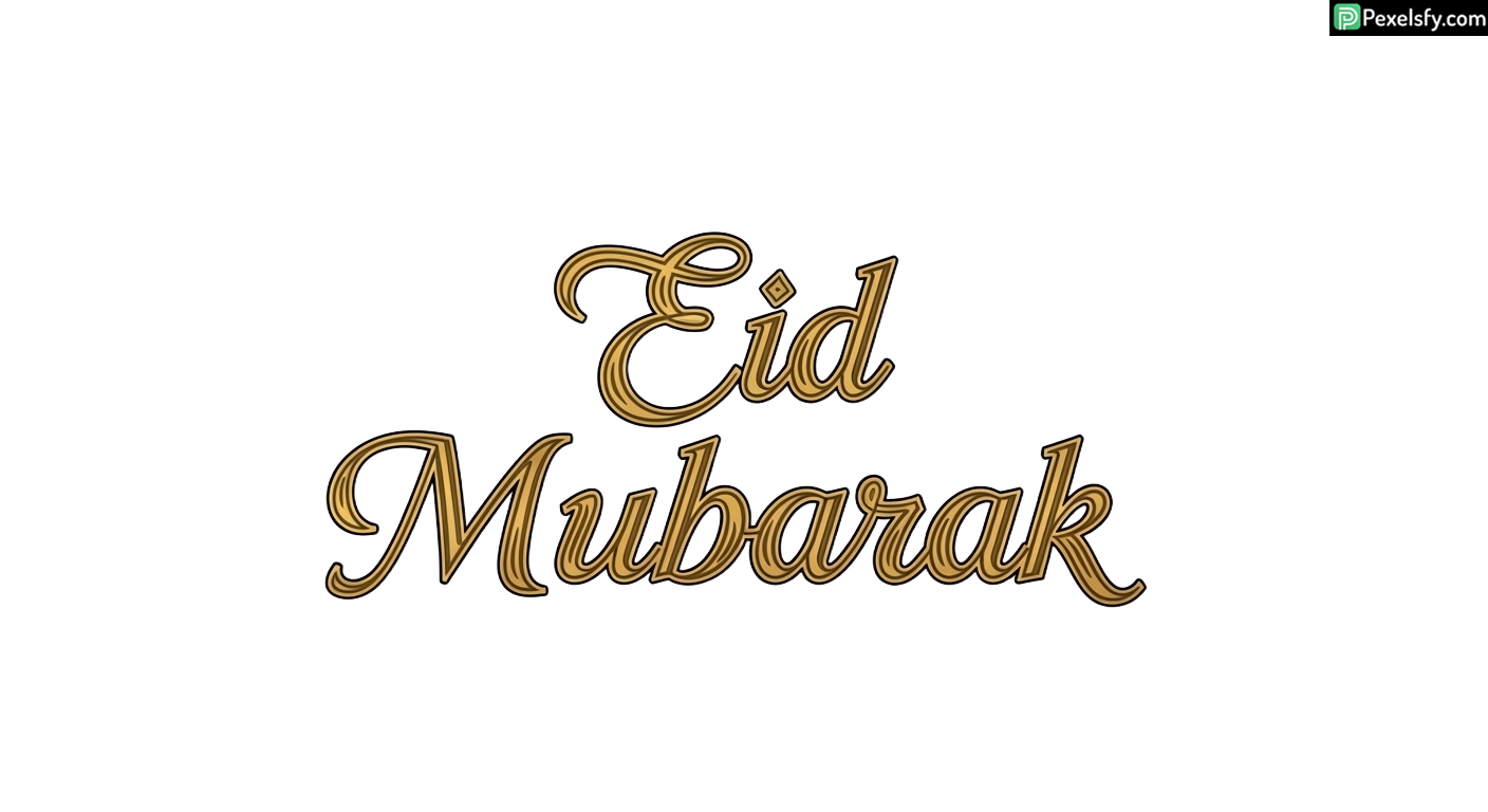 Eid Mubarak calligraphy greeting isolated on transparent background (40)