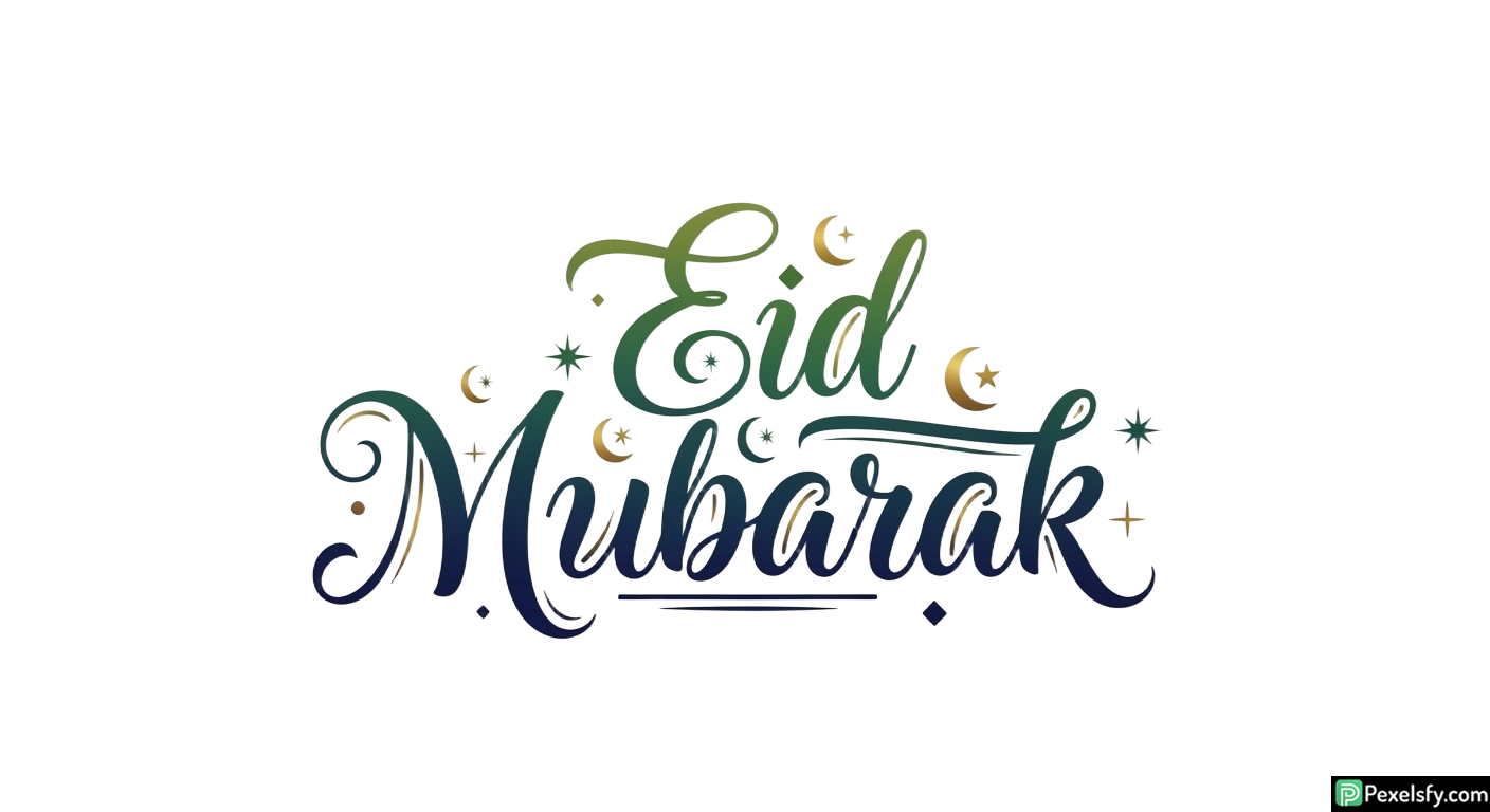 Eid Mubarak calligraphy greeting isolated on transparent background (41)