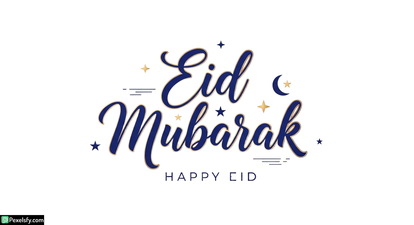 Eid Mubarak calligraphy greeting isolated on transparent background (42)