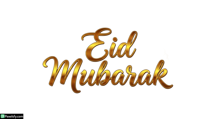 Eid Mubarak calligraphy greeting isolated on transparent background (46)