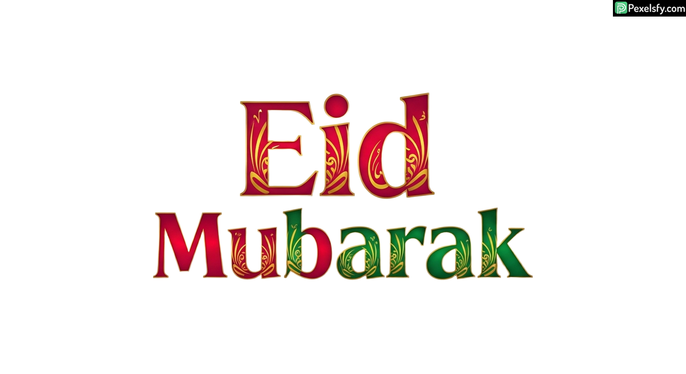 Eid Mubarak calligraphy greeting isolated on transparent background (48)