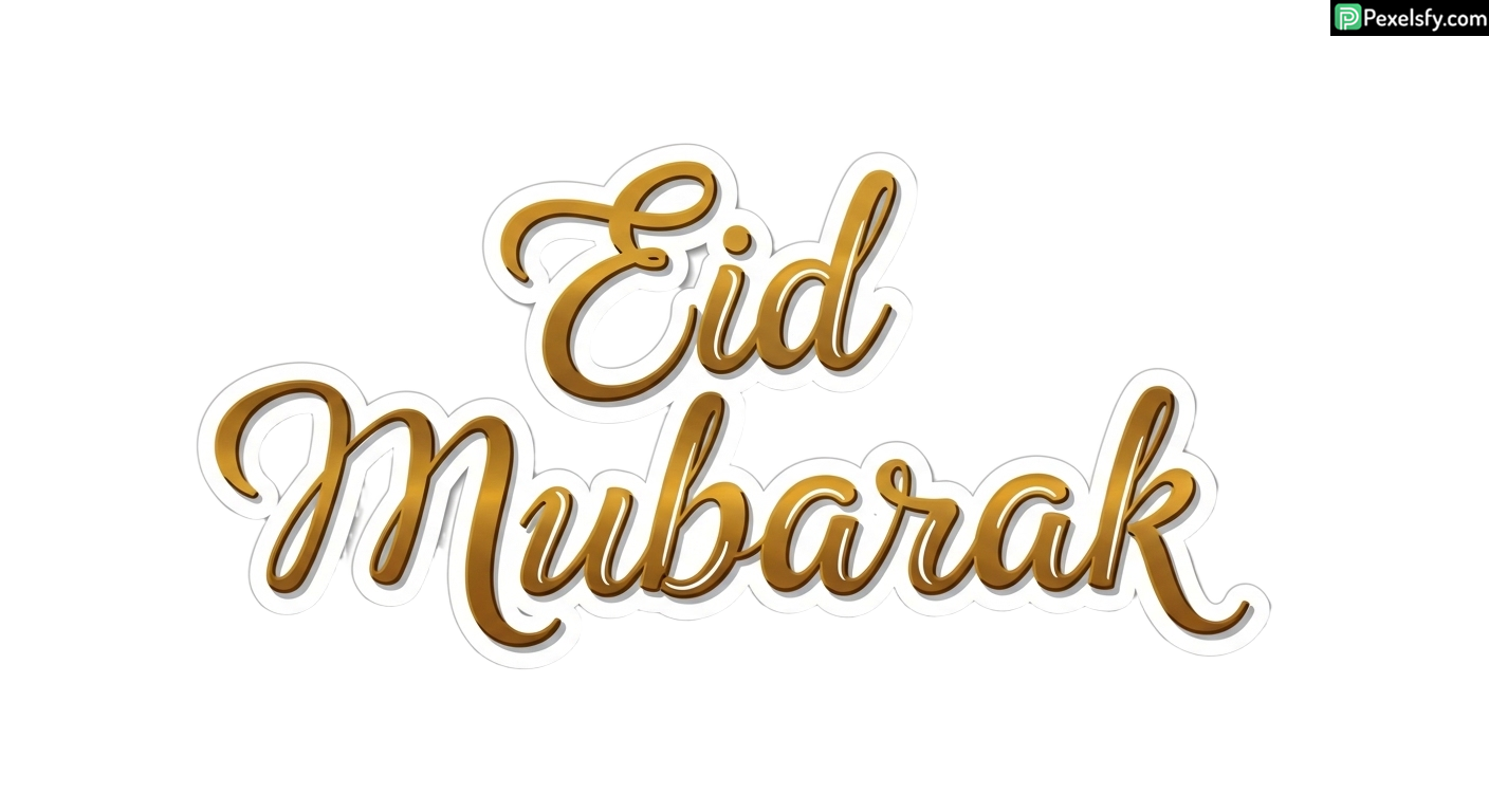 Eid Mubarak calligraphy greeting isolated on transparent background (49)
