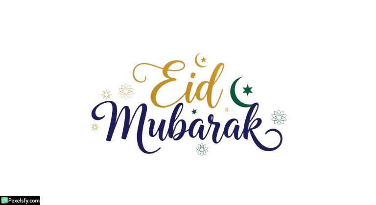 Eid Mubarak calligraphy greeting isolated on transparent background (5)