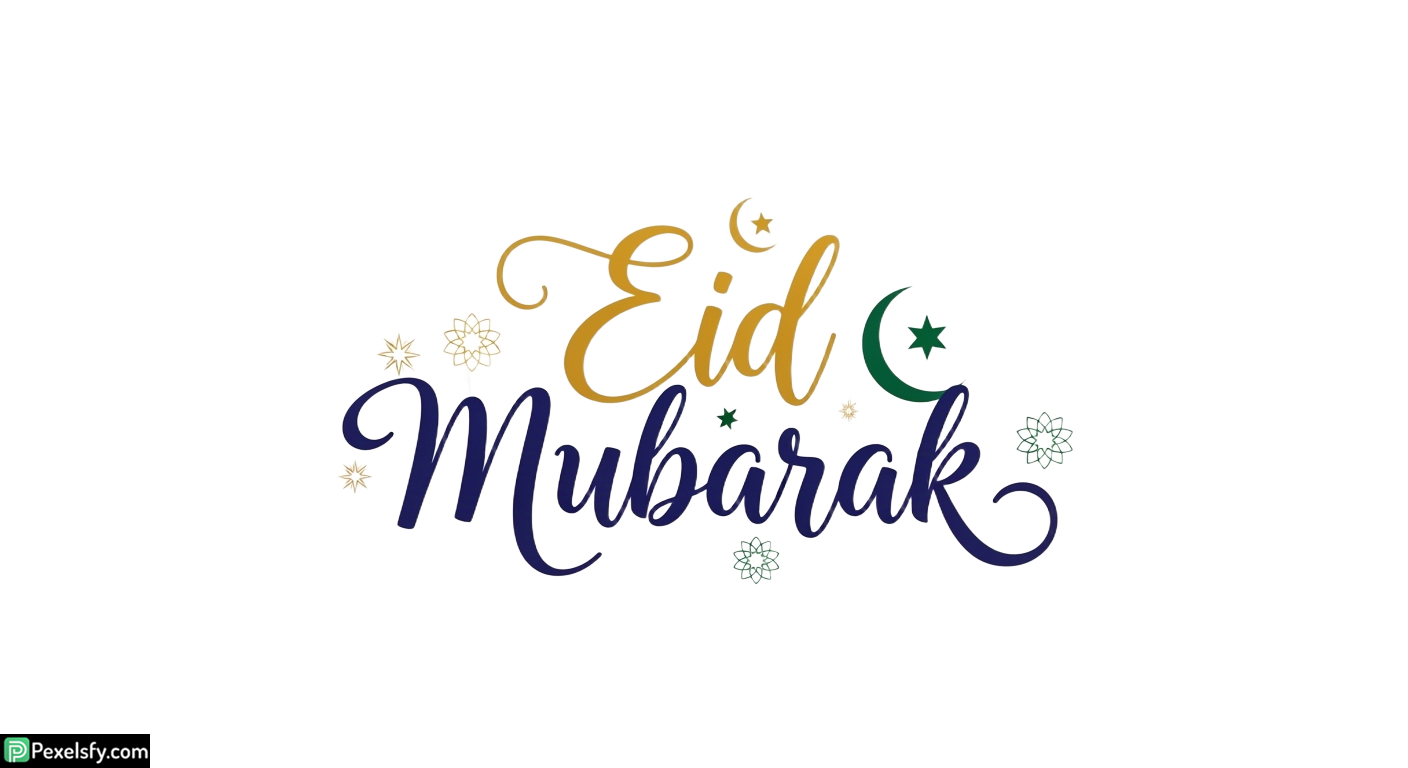 Eid Mubarak calligraphy greeting isolated on transparent background (5)