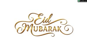 Eid Mubarak calligraphy greeting isolated on transparent background (50)