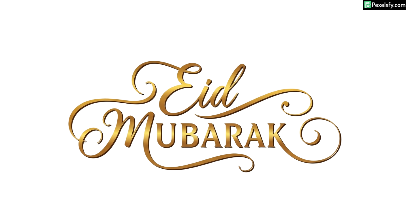 Eid Mubarak calligraphy greeting isolated on transparent background (50)