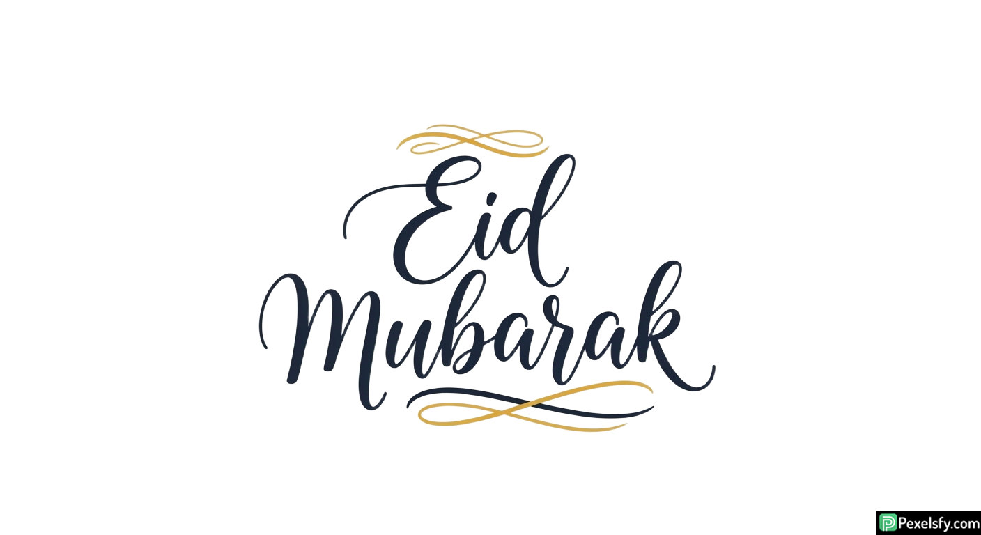 Eid Mubarak calligraphy greeting isolated on transparent background (51)