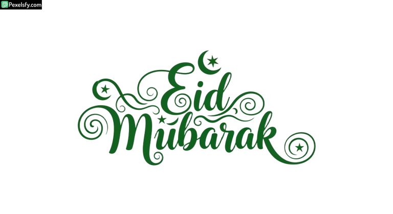 Eid Mubarak calligraphy greeting isolated on transparent background (52)