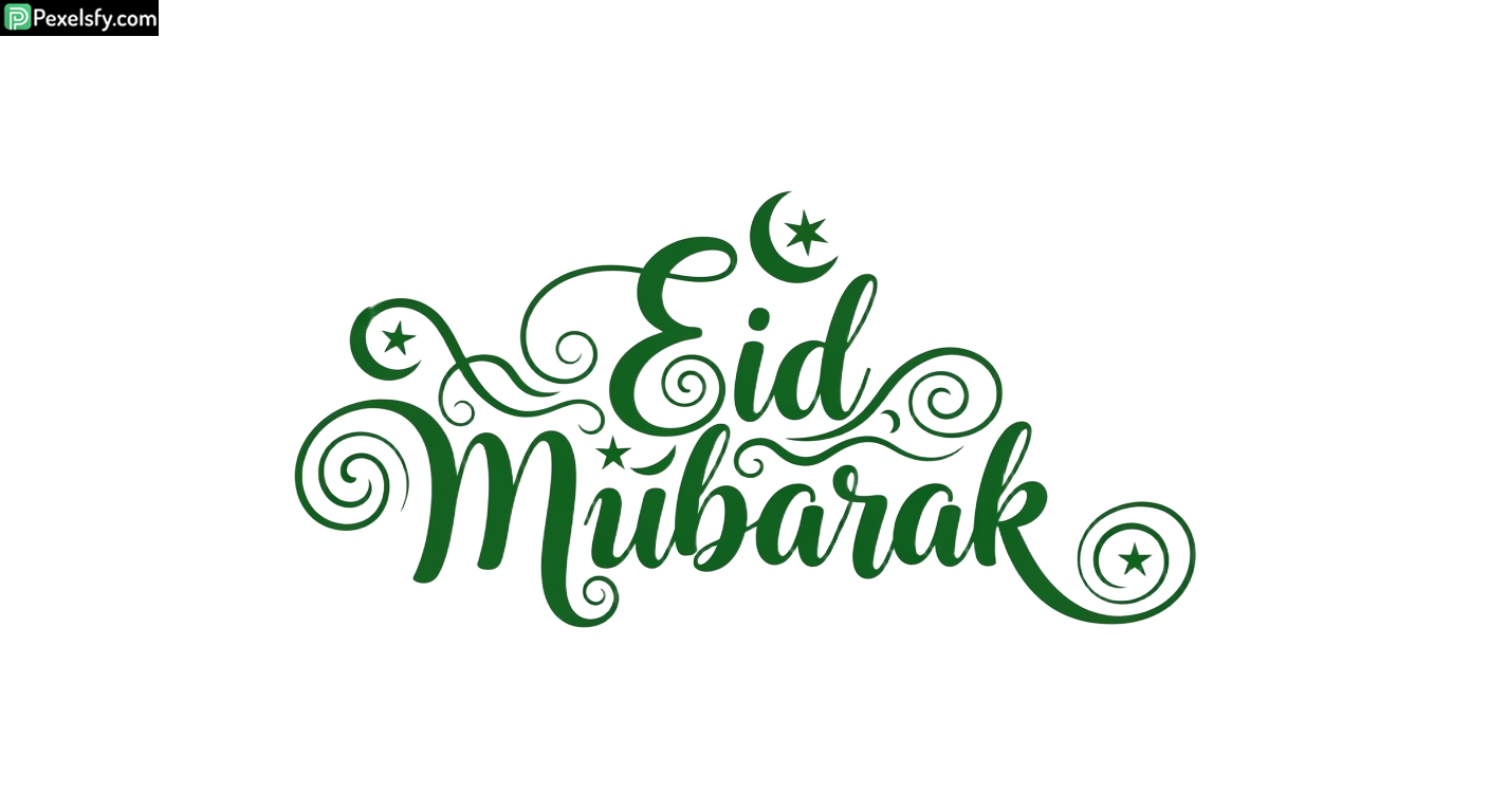Eid Mubarak calligraphy greeting isolated on transparent background (52)